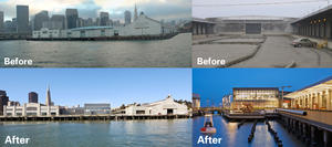 Before and After of Pier 15 & 17 - Photo Credit: Photo by Bruce Damonte