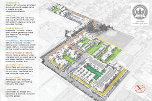 The design’s innovations begin in planning the new neighborhood, giving the design of streets equal consideration along with an organic diversity and arrangement of housing types. - Photo Credit: Architect