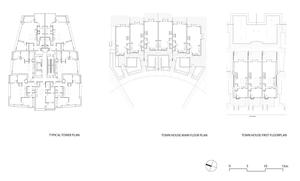 These drawings show plans of the tower and town houses at Synergy. - Photo Credit: Busby Perkins+Will