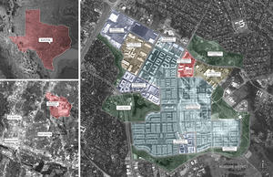 The Mueller neighborhood is a mixed-use urban village in Austin, Texas located just three miles from downtown and two miles from the University of Texas, with excellent access to public transportation, open space, and bike routes - Photo Credit: Lake|Flato Architects