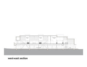 This drawing shows the longitudinal section of the building. - Photo Credit: EHDD Architecture