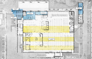 Grocery stores serve as important neighborhood amenities, so H-E-B has established public space throughout the Mueller store for community interaction - Photo Credit: H-E-B, Lake|Flato Architects