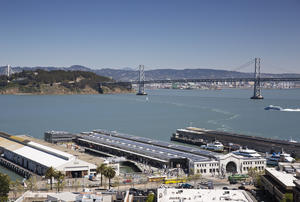 Aerial view looking East showing 1.3 MW PV Array - Photo Credit: Photo by Bruce Damonte