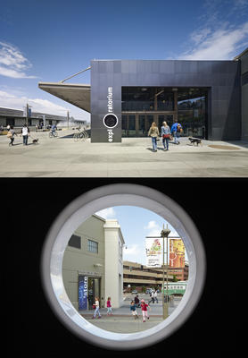 The plaza and museum entrance - Photo Credit: Photo by Bruce Damonte