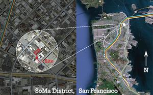 This overhead context plan image shows the SoMa District in San Francisco, California. - Photo Credit: Aidlin Darling Design