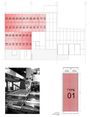 This elevation diagram shows the unique perforated outer skin panel locations. - Photo Credit: Aidlin Darling Design