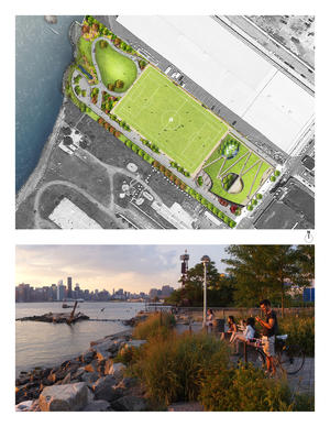 Site Plan and waterfront - Photo Credit: Starr Whitehouse Landscape Architects and Planners PLLC © New York City, NYC Parks