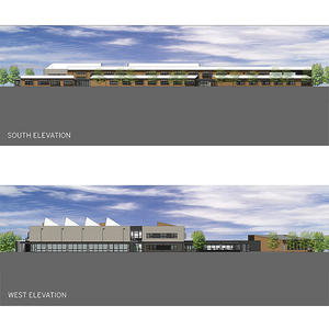 These computer renderings show the building as planned from the south and west. - Photo Credit: (c) BNIM