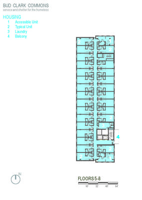 Floor plan for floors 5-8. - Photo Credit: Holst Architecture