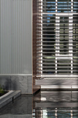 Automatic louvers shade the building, as seen in the photo. - Photo Credit: Nic Lehoux