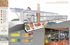 Color-coded district energy plant serves as classroom - Photo Credit: Architerra & David Lamb Photography