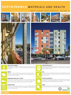 Sustainable materials signage located in the building lobby - Photo Credit: Architect