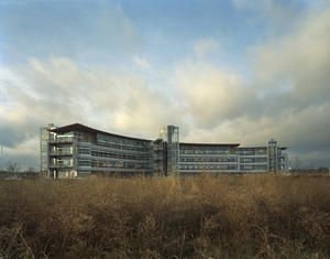 Showing the rear side of the building, this photo highlights the redeveloped brownfield site. - Photo Credit: Timothy Hursley