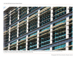 Automated window shades control glare on the south facade of the building - Photo Credit: Photographs ©2012 Bruce Damonte. All rights reserved.