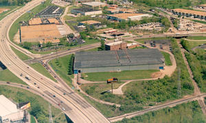 This aerial photo highlights the project's extensive photovoltaic array. - Photo Credit: Bernard Andre