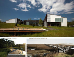 IFAW World Headquarters is integrated into the landscape. These photographs show the site, a former brownfield that was restored with native vegetation. - Photo Credit: © Peter Vanderwarker 2008