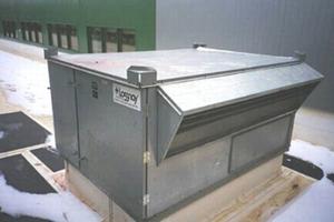 Air handling units like the one in this photograph provide ventilation make-up air separate from conditioned air, allowing air conditioning equipment to be shut off when not needed.