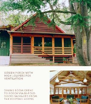 Reused doors are shown in this photograph of the screen porch. - Photo Credit: Ed Caldwell