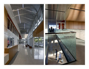 First level public lobby space and second level balcony - Photo Credit: SmithGroupJJR