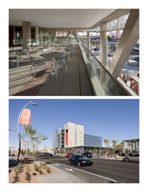 Views of open mezzanine and street frontage - Photo Credit: Bill Timmerman