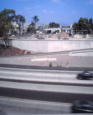 The view in this photo shows the building from the Santa Monica Freeway off-ramp. - Photo Credit: Marvin Rand
