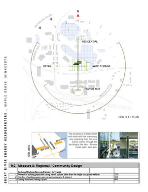 This diagram reflects a study of daylighting potential at the site. Daylight harvesting provides more than 75 percent of the building with a minimum 25 footcandles of sunlight, with deep light penetration of the building via atriums. Artificial lighting energy is reduced by over 60 percent. Exterior/interior east and west sun is controlled with opaque walls and self-shading building forms while north and south walls are optimized for transparency. Re-patterning the core provides extensive views across the entire building. - Photo Credit: Don F. Wong / Perkins+Will