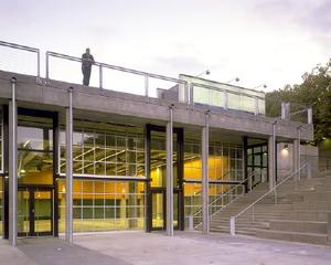 This photograph shows the Pavilion's main entrance. - Photo Credit: Steven Keating