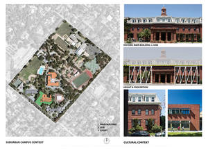 This context plan image shows the community context and site relationship with the historic 1898 Main Building - Photo Credit: The Architects