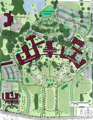 This drawing shows the project's site plan. - Photo Credit: Rolf Sauer & Partners