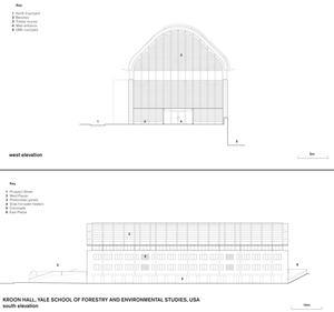 This image shows the west and south elevations. - Photo Credit: Hopkins Architects