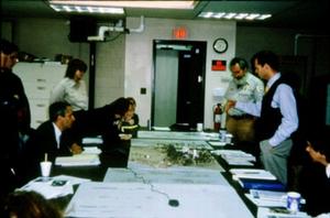 The design process utilized the "charrette" or brainstorming process from the inception of the project to bring team members together to co-create and establish the project's environmental, economic, and design priorities. One such charrette is captured in this photograph.