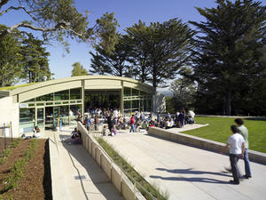 This photo shows the student center and the amphitheater. - Photo Credit: Tim Griffith