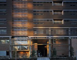 The breezeway shown in this photo provides entry and a connection with Fay Park. - Photo Credit: Hester + Hardaway
