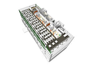 3rd Floor Plan Perspective (Typical) - Photo Credit: Perkins+Will