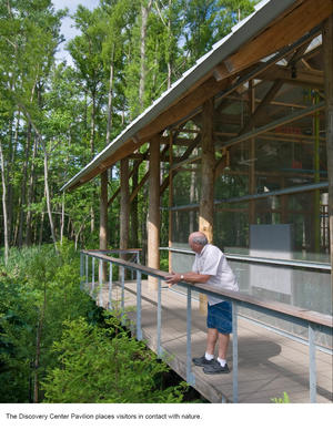 The Discovery Center Pavilion is shown in this photograph. - Photo Credit: Hester + Hardaway Photography