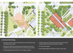 Landscape plantings and the remediated forest swale enrich the site's ecological function, biodiversity, and wildlife value. - Photo Credit: Ken McCown; Design Team
