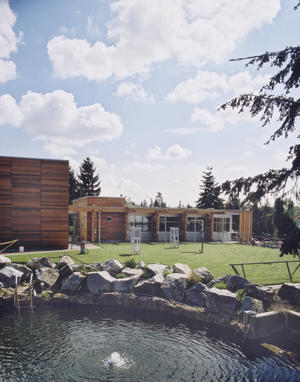 Stormwater is collected in the retention tank shown here and used to service all toilets for sewage conveyance, to wash city vehicles, and to irrigate the landscaping. No potable water is used for outdoor applications. - Photo Credit: Enrico Dagostini