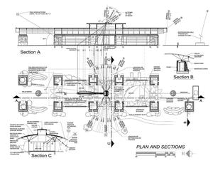 This presentation drawing of the building's plan and sections details many of the features of the building, including its relation to the sun. - Photo Credit: Jackson & McElhaney Architects