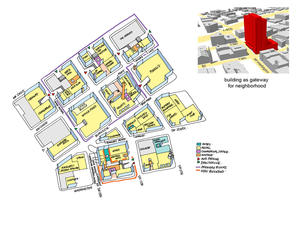 Twelve West site plan demonstrates multiple neighborhood connections. - Photo Credit: ZGF Architects LLP