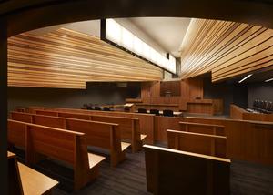 This photo shows a typical courtroom. - Photo Credit: Tim Griffith