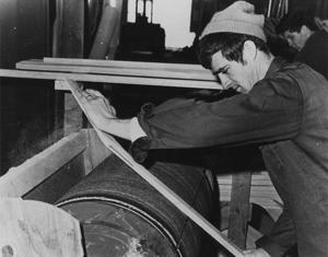 Christian Bros. Wood Hockey Sticks - Photo Credit: Warroad Historical Society