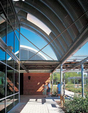 This photo shows the exterior walkway and porch area. - Photo Credit: Hester + Hardaway, Paul Hester