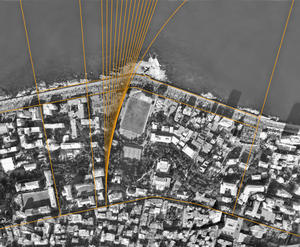 This aerial photo diagram shows scale and site geometry. - Photo Credit: VJAA