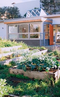 A reading alcove is seen from the community garden in this photo. - Photo Credit: Richard Parker