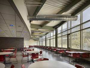Naturally ventilated and daylit student cafeteria - Photo Credit: Barry Halkin, Halkin Photography