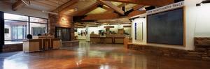 This photo shows a gathering space inside the Zion Visitor Center. - Photo Credit: Robb Williamson