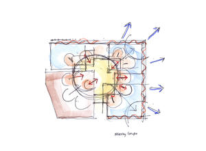 Sketch of daylight and views - Photo Credit: THA Architecture