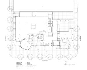 This plan drawing explicates the allocation of space within the building. - Photo Credit: Bohlin Cywinski Jackson