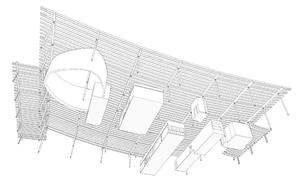 The underside of the roof is shown in this axonometric drawing. - Photo Credit: Bohlin Cywinski Jackson