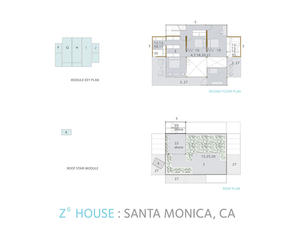 This drawing shows the home's second-floor plan as well as the plan for the green roof. - Photo Credit: LivingHomes, LLC